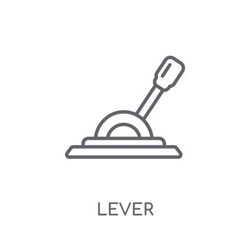 Lever linear icon. Modern outline Lever logo concept on white background from Industry collection