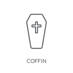 Coffin linear icon. Modern outline Coffin logo concept on white background from Insurance collection