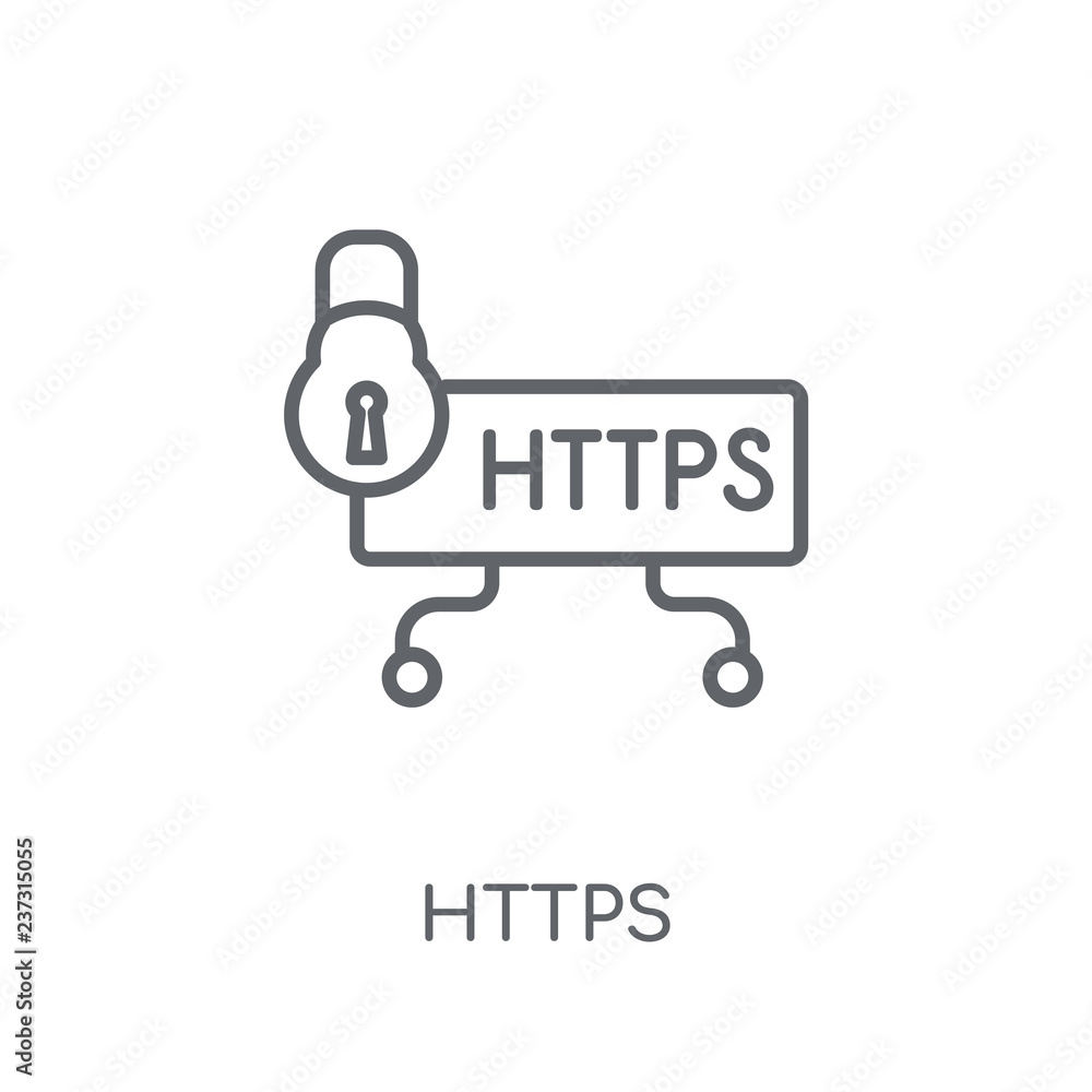 Poster https linear icon. modern outline https logo concept on white background from internet security and 