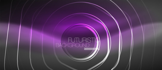 Black and glowing color lines neon design, magin techno template background