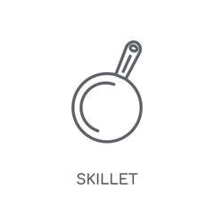 skillet linear icon. Modern outline skillet logo concept on white background from kitchen collection