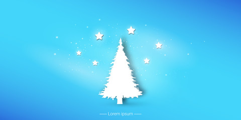 Christmas tree. Vector illustration of New Year conception.