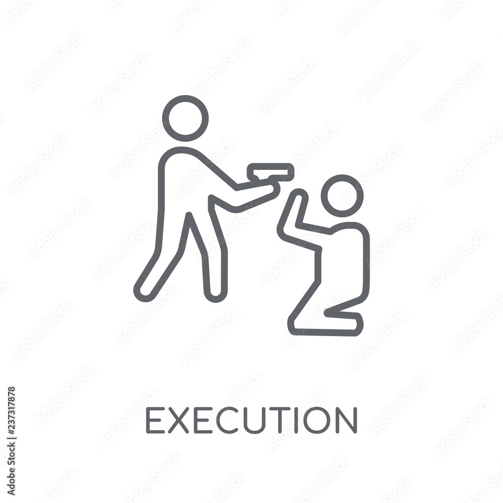 Poster execution linear icon. modern outline execution logo concept on white background from law and justic