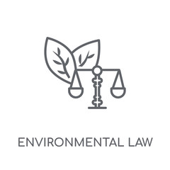 environmental law linear icon. Modern outline environmental law logo concept on white background from law and justice collection