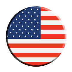 United States Flag Glossy Button.