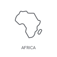 Africa linear icon. Modern outline Africa logo concept on white background from Maps and Locations collection