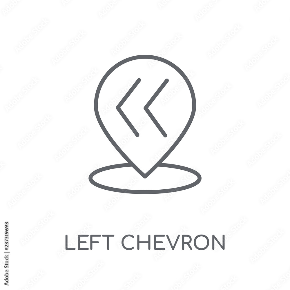 Poster left chevron linear icon. modern outline left chevron logo concept on white background from maps and