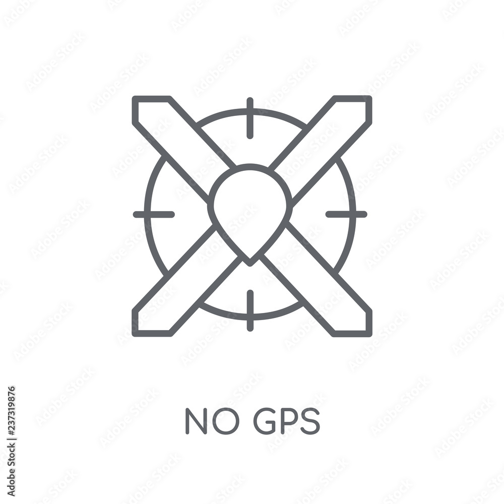 Poster no gps linear icon. modern outline no gps logo concept on white background from maps and locations c