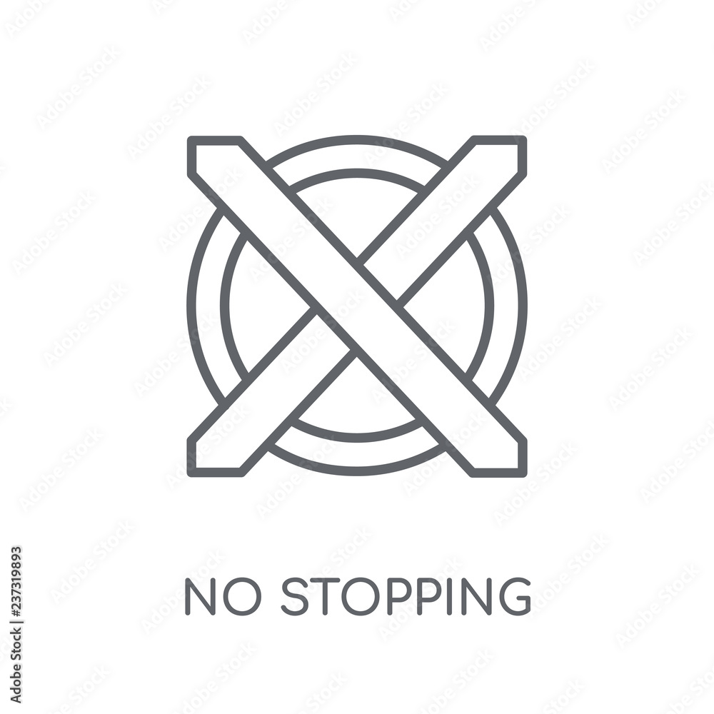 Poster no stopping linear icon. modern outline no stopping logo concept on white background from maps and l