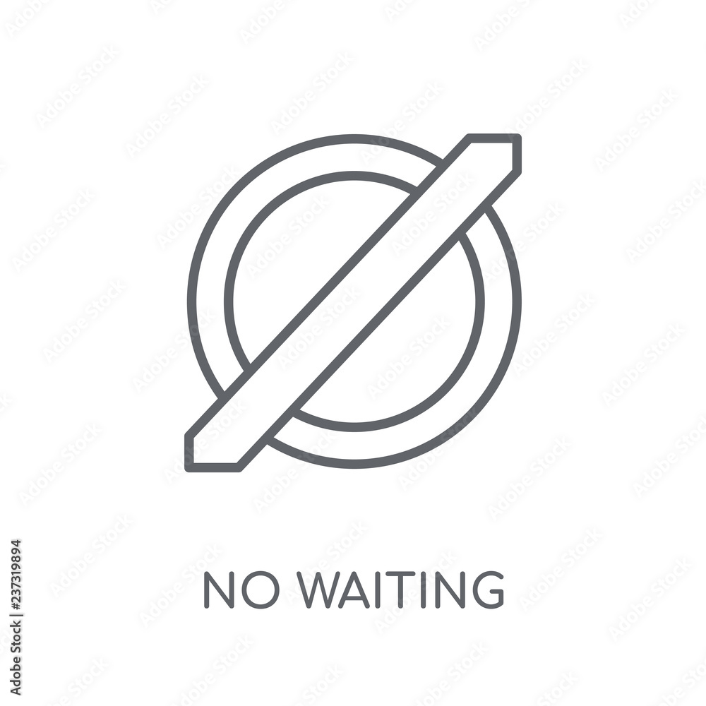 Poster no waiting linear icon. modern outline no waiting logo concept on white background from maps and loc