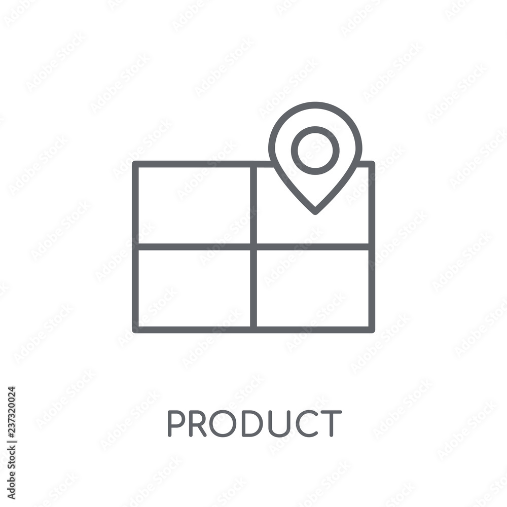 Poster product positioning linear icon. modern outline product positioning logo concept on white background