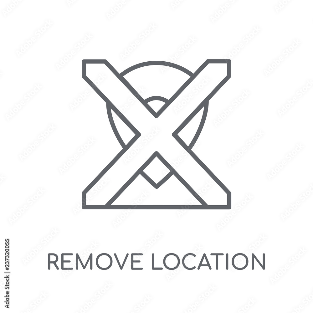 Poster remove location linear icon. modern outline remove location logo concept on white background from ma