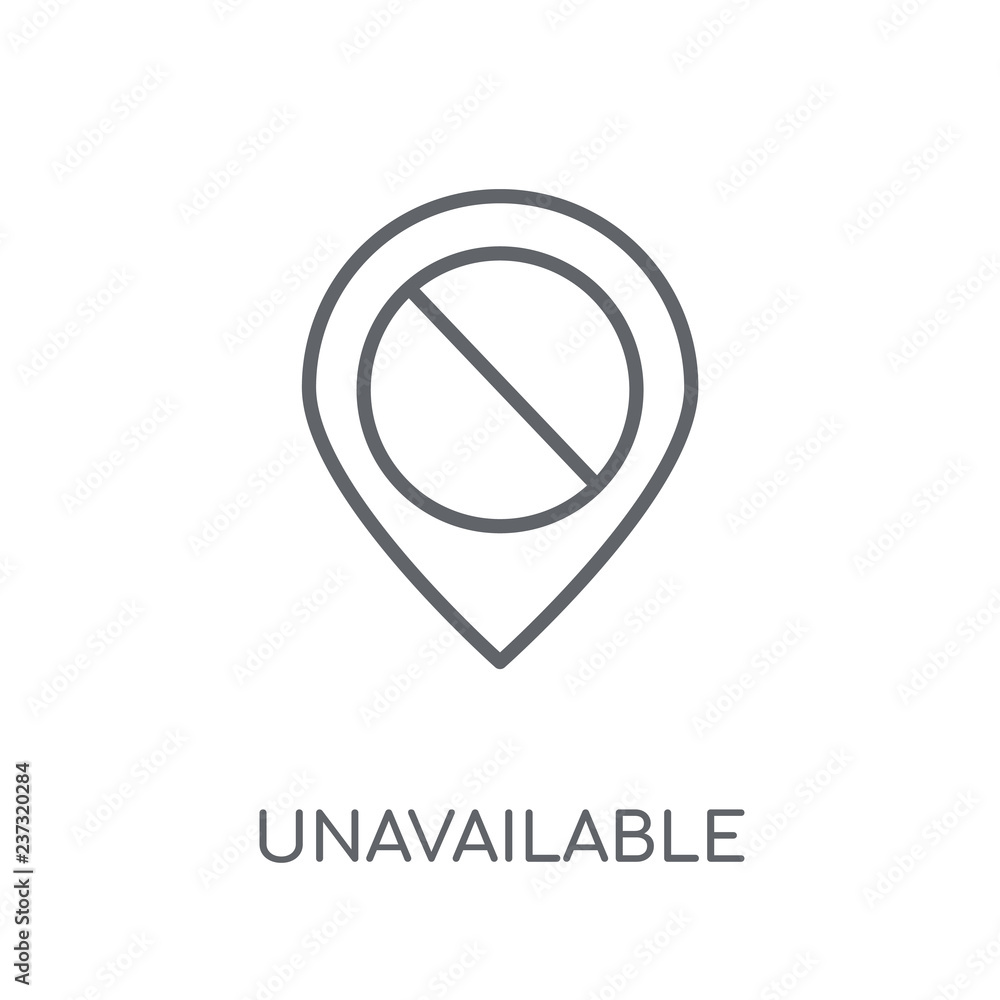 Poster unavailable location linear icon. modern outline unavailable location logo concept on white backgrou