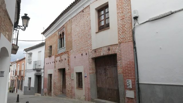ZAFRA, BADAJOZ, SPAIN - NOVEMBER 24, 2018: House of Ajimez (mullioned window)