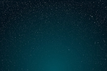 Starry Sky with Blue Glow. Shining Stars Dark Sky.