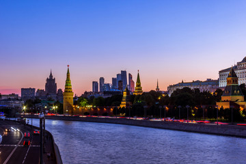 Fototapeta premium Evening view of moscow kremlin