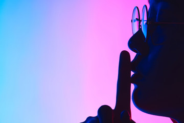 Silence sign in retro style