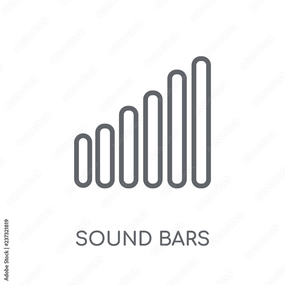 Poster sound bars linear icon. modern outline sound bars logo concept on white background from music collec