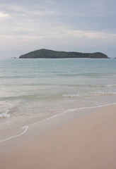 Looking at the Middle Keppel Island in a distance from the Great Keppel Island beach in the Tropic of Capricorn area in the Central Queensland, Australia