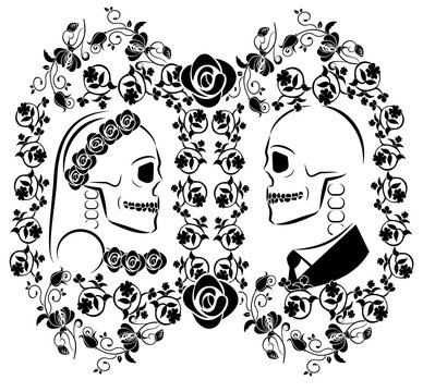 skulls wedding with flourishes 2