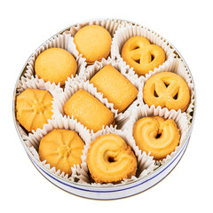 Sweet cookies in riund box