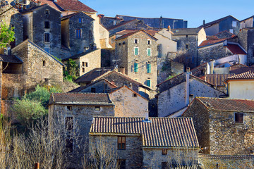 The village of Olargues in the Herault department of France