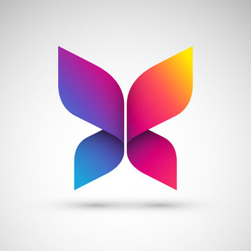 kolorowy motyl logo wektor