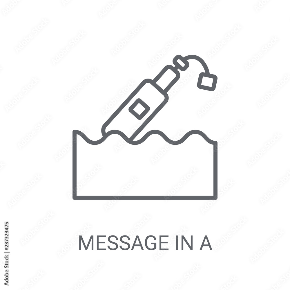 Poster message in a bottle icon. trendy message in a bottle logo concept on white background from nautical 