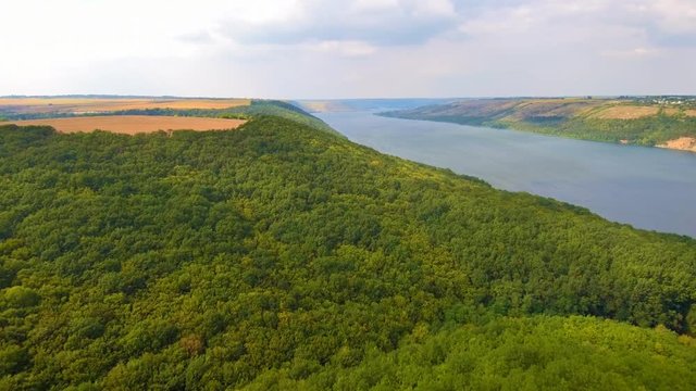 Flying in the canyon of Dnister river in western Ukraine. FullHD 1080p.
