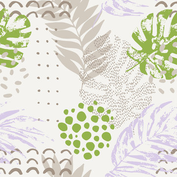 Fototapeta Abstract grunge summer seamless pattern.