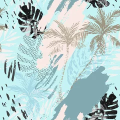 Poster Abstracte grunge zomer naadloze patroon. © Tanya Syrytsyna