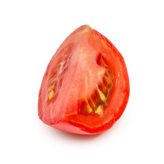 The sliced tomato isolated on white background