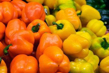Orange and yellow peppers
