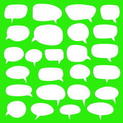 Fototapeta premium Set of speech bubbles. Blank empty vector white speech bubbles. Cartoon balloon word design.