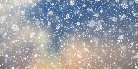 Naklejka na ściany i meble Christmas abstract background with snowflakes 