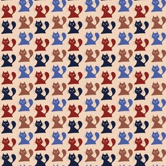 seamless pattern with cats  