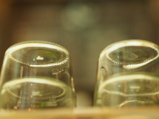 glasses on the counter