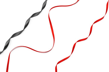 Red ribbon isolated on white