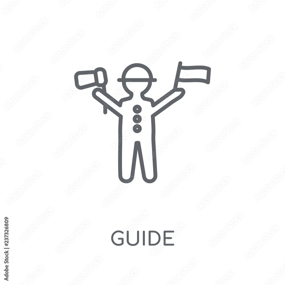 Poster guide linear icon. modern outline guide logo concept on white background from professions collection
