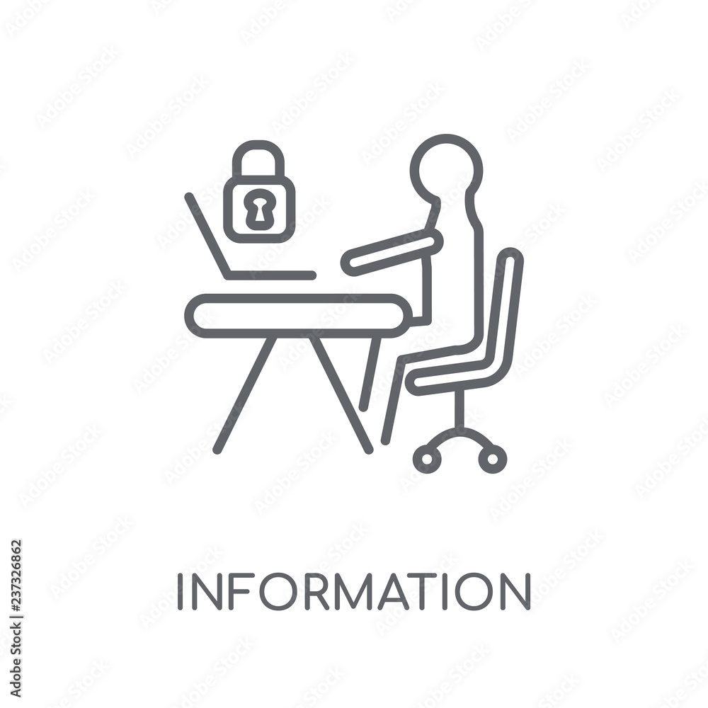 Poster information security analyst linear icon. modern outline information security analyst logo concept o