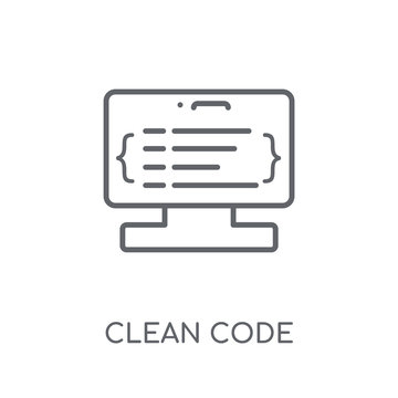 Clean code linear icon. Modern outline Clean code logo concept on white background from Programming collection