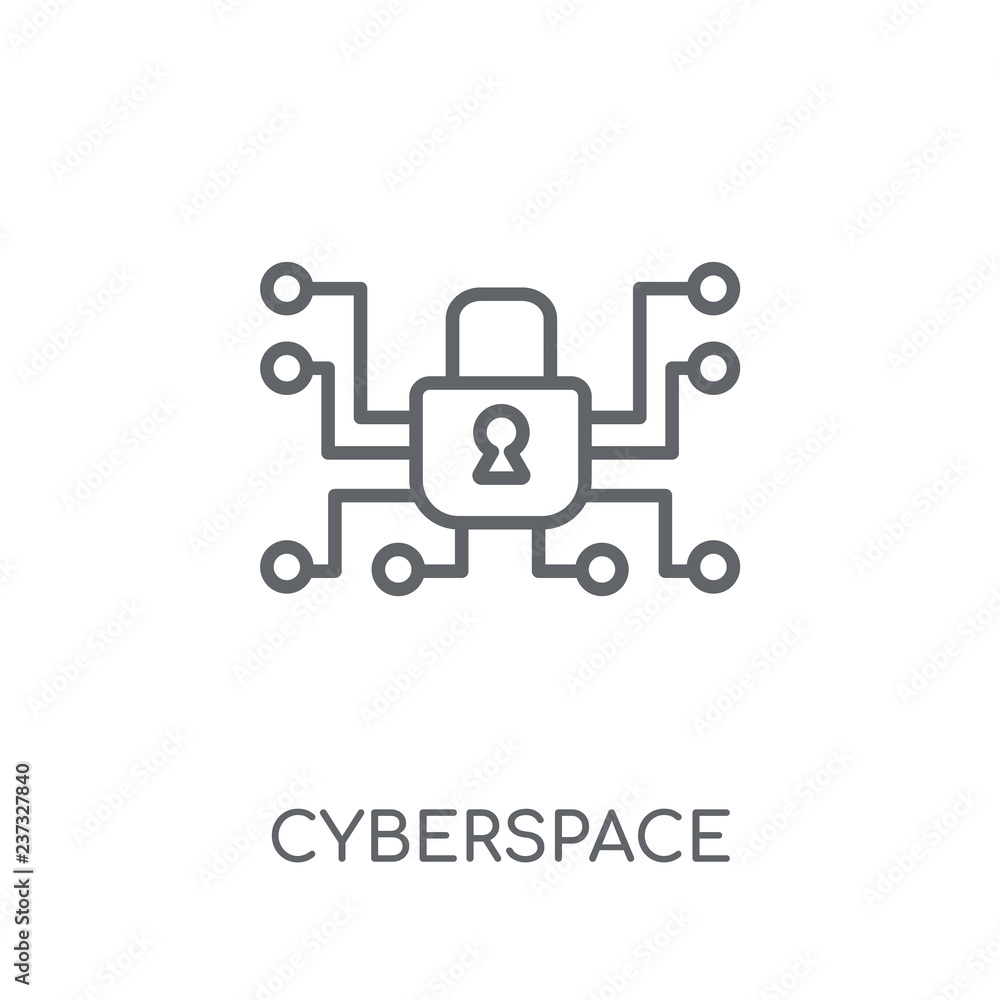 Aufkleber cyberspace linear icon. modern outline cyberspace logo concept on white background from programming 