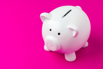 piggy bank on color background