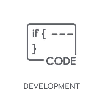 Development linear icon. Modern outline Development logo concept on white background from Programming collection