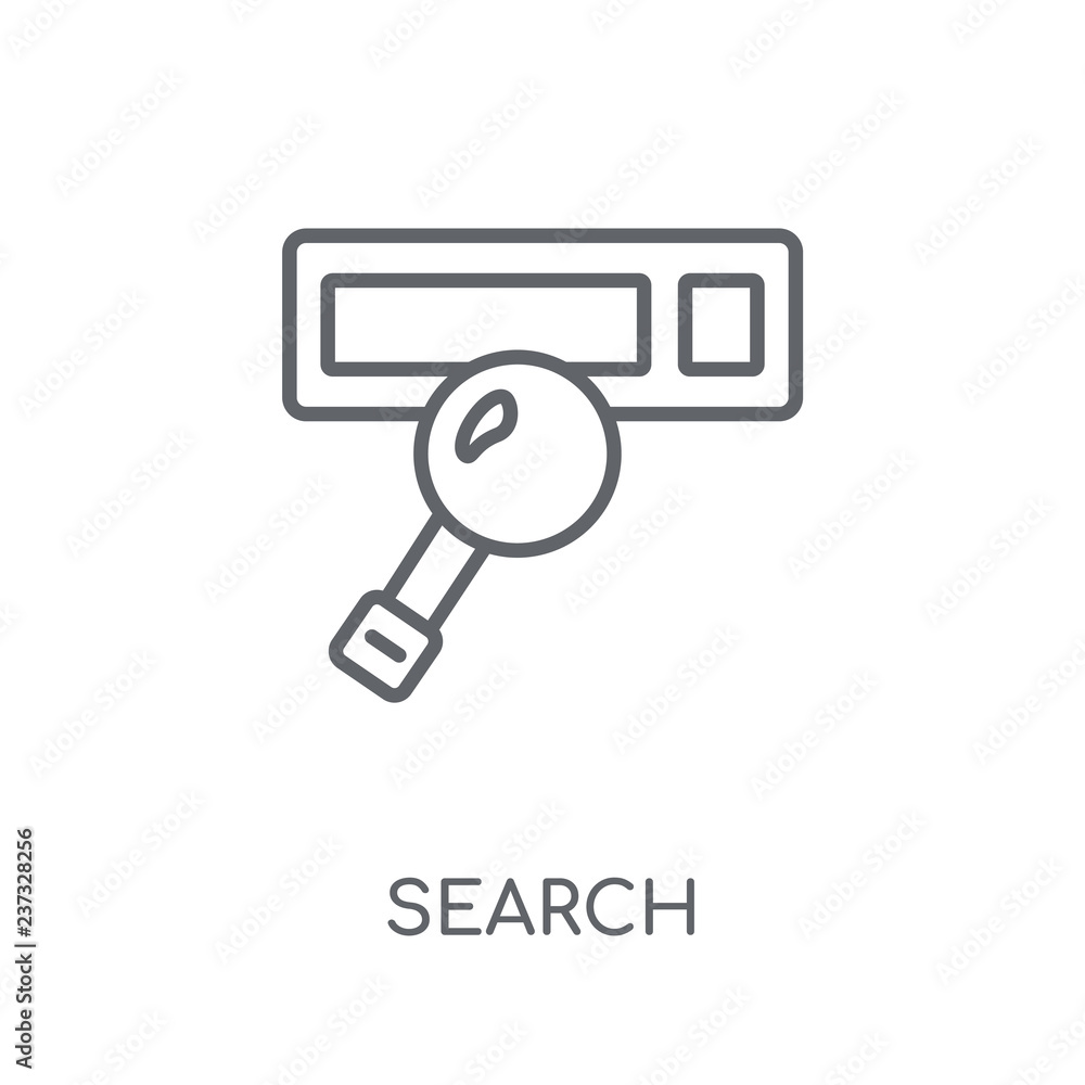 Poster search linear icon. modern outline search logo concept on white background from programming collecti