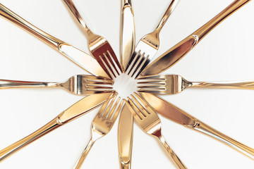 Golden cutlery