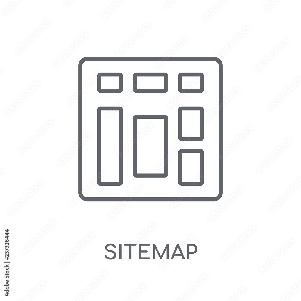 Aufkleber sitemap linear icon. modern outline sitemap logo concept on white background from programming collec