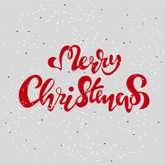 merry christmas hand lettering inscription to winter holiday design