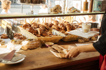 Croissants in french cafe