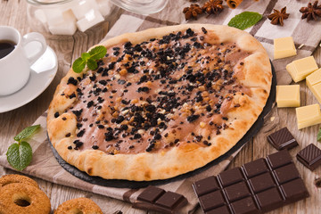 Pizza chocolate cookie.